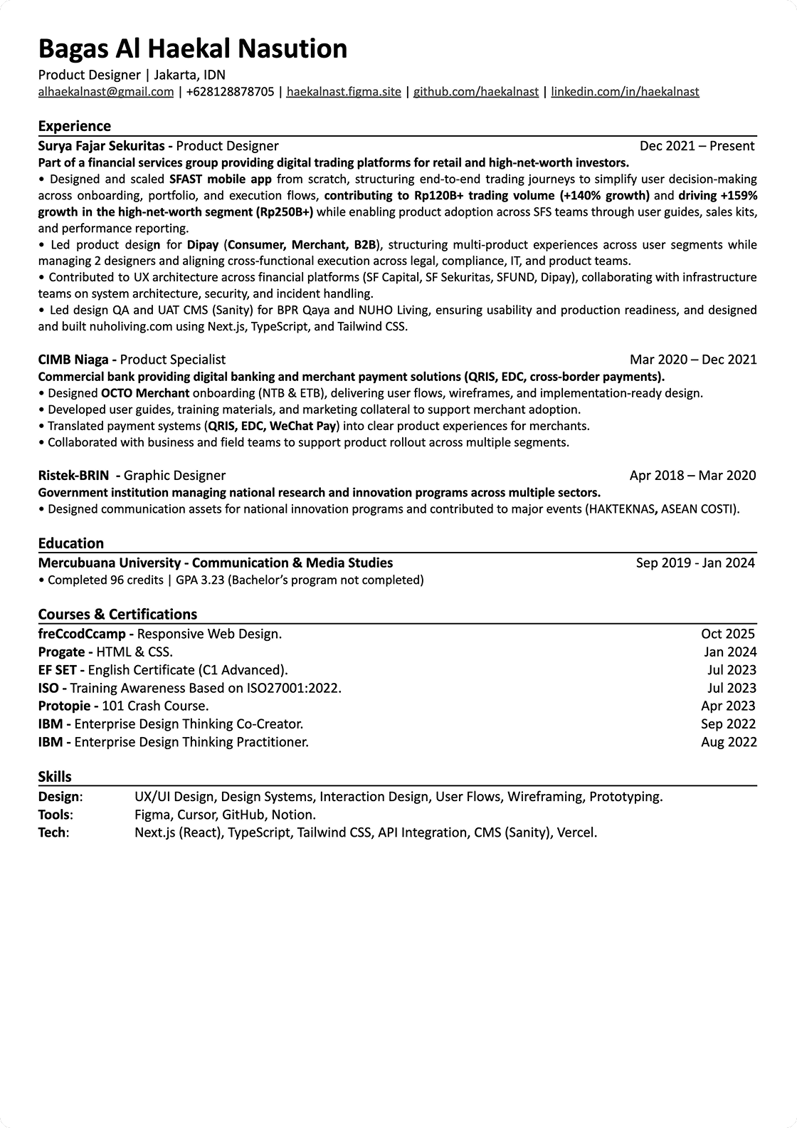 Resume preview